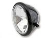 headlight H4 5" 3/4 side mount Bates style clear lens gloss blac